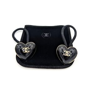 Chanel Heart CC Logo Hair Ties Set w/ Chanel Velvet Pouch| Authentic GWP| Y2K